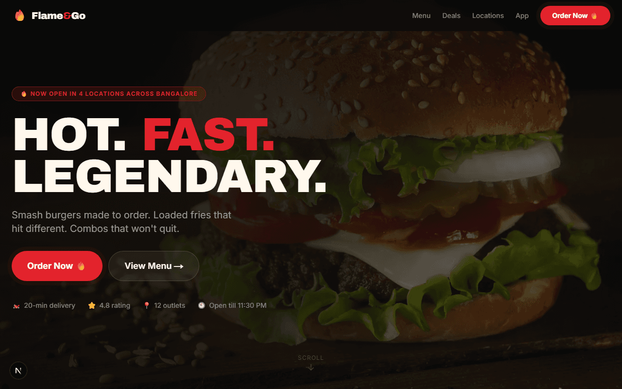 Flame & Go Website Screenshot