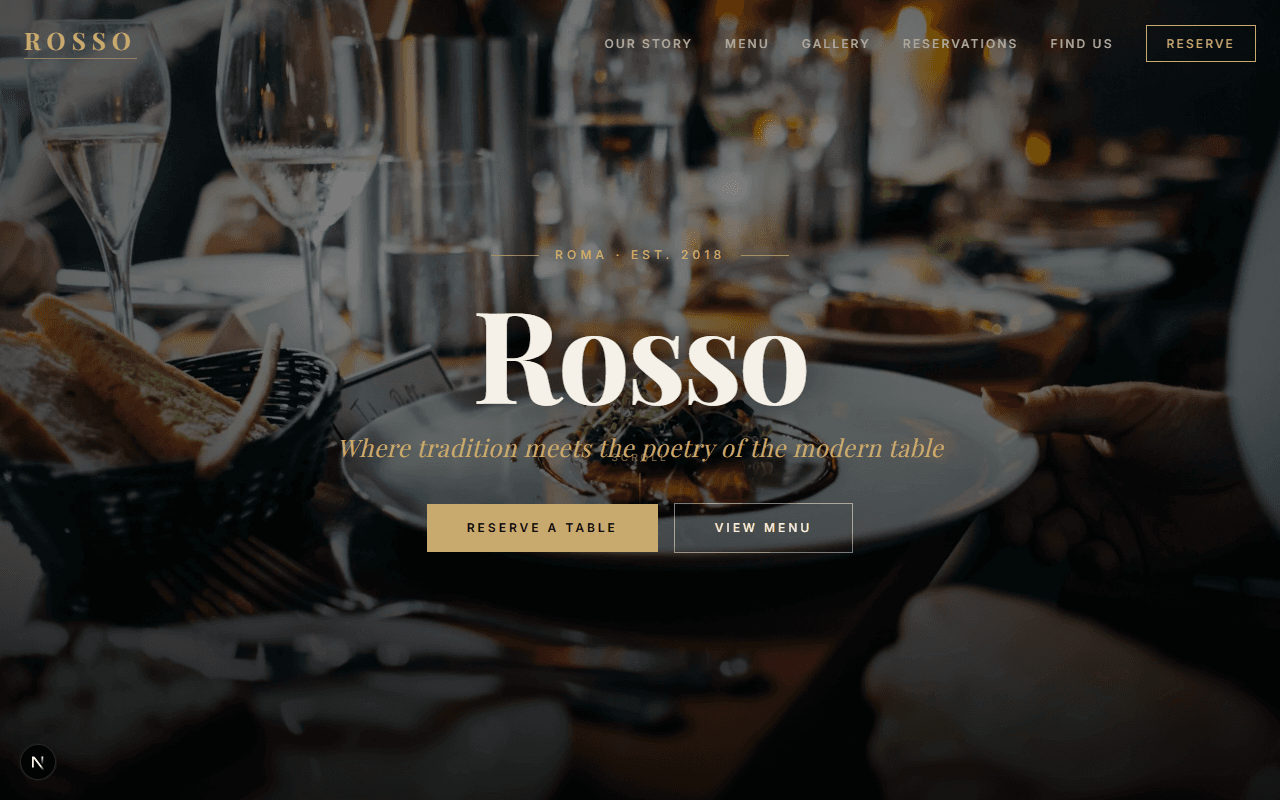 Rosso Website Screenshot